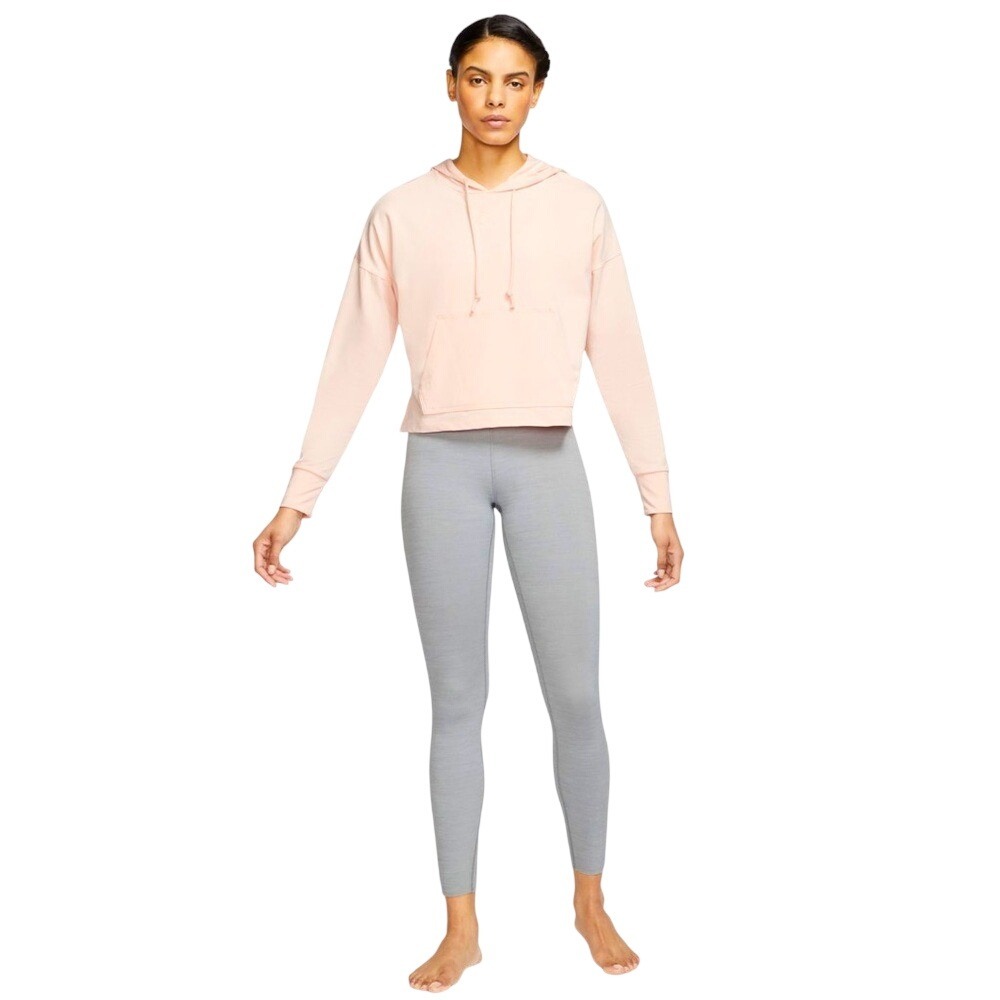Nike Yoga Dri-FIT Womens Size XL Cropped Hoodie Peach Pink Pullover CU5317-606 - Picture 6 of 6